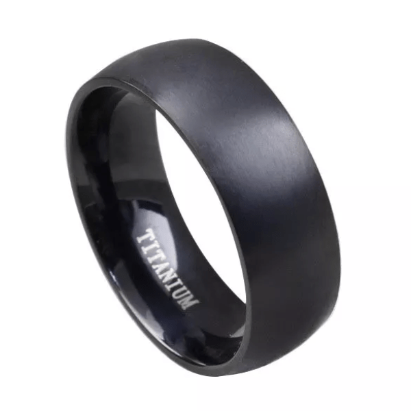 Mens Black Titanium Ring