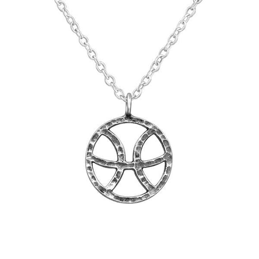 Silver Pisces Zodiac Sign Necklace