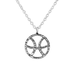 Silver Pisces Zodiac Sign Necklace