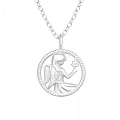 Silver Virgo Zodiac Sign Necklace