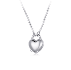 Silver Heart Lock Love Necklace