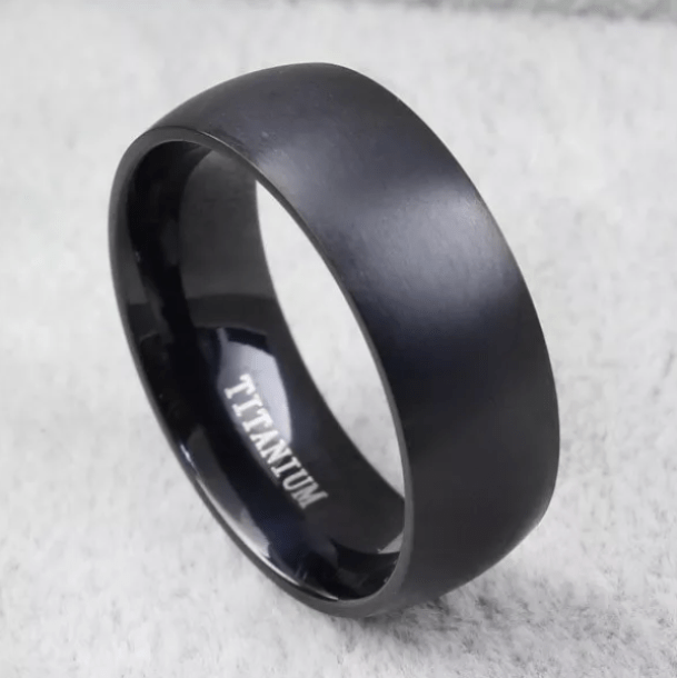 Black Mens Titanium Ring