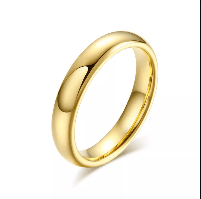 Engraved Tungsten Blank Gold Wedding Ring