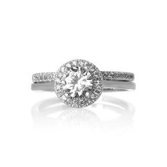 Halo Nouveau Wedding Band Set