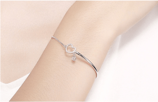 Sterling Silver Heart Bracelet for Women