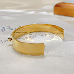 Steel White Jade Stone Bangle