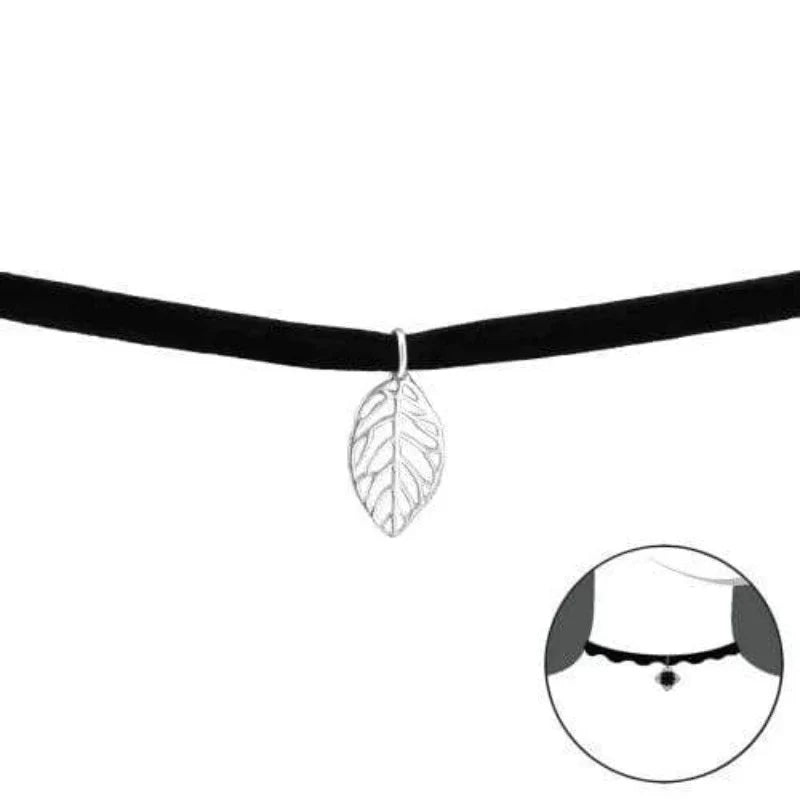 Silver Leaf Choker Necklace