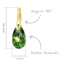 24K Gold Peridot AB Crystal Pear Drop Earrings