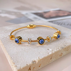 Steel Evil Eye Bangle