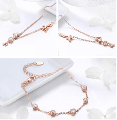 Rose Gold Lock Love Pendant Necklace Jewelry Set