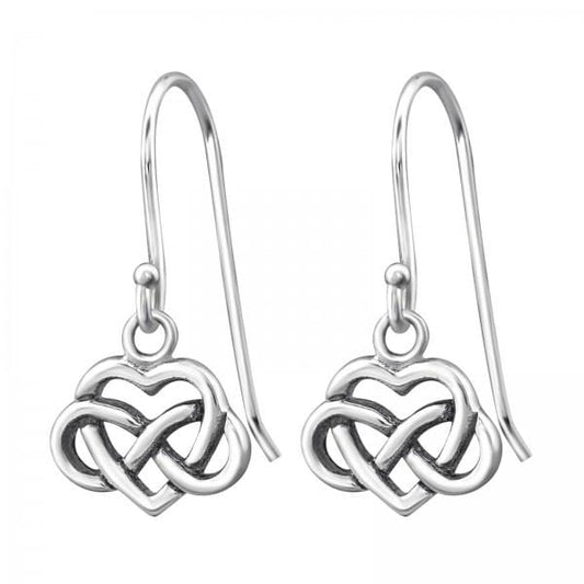 Silver Celtic Heart Earrings
