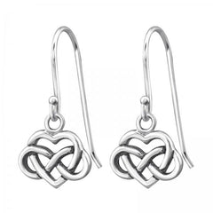 Silver Celtic Heart Earrings
