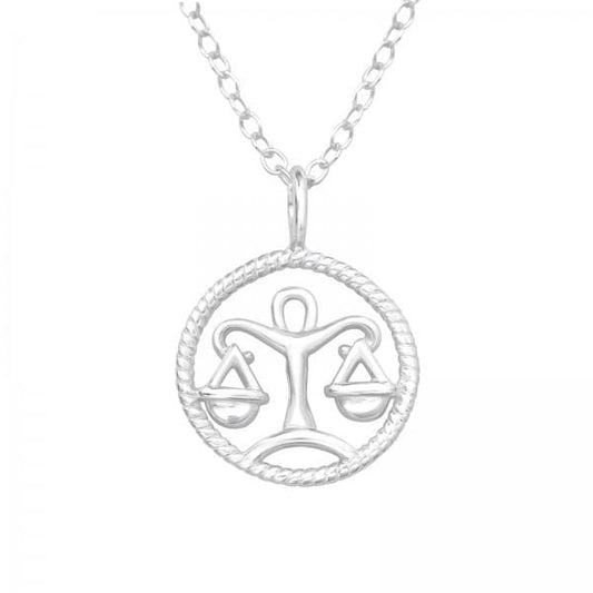 Silver Libra Zodiac Sign Necklace
