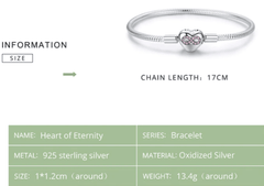 Sterling Silver Heart Infinity Bracelet