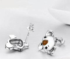 silver koala earrings