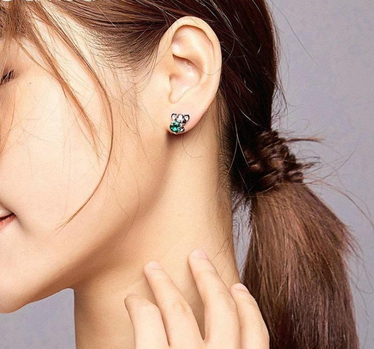 silver koala earrings