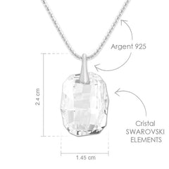 white Crystal Sterling Silver Jewellery Set