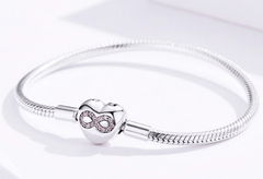 Sterling Silver Heart Infinity Bracelet