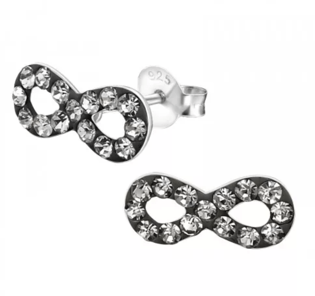 Silver Infinity Stud Earrings