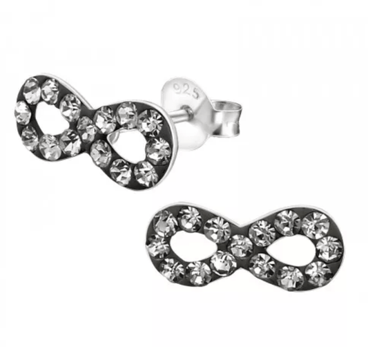 Silver Infinity Stud Earrings