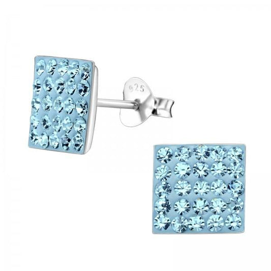 Silver Square Stud Earrings