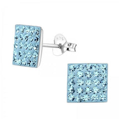 Silver Square Stud Earrings