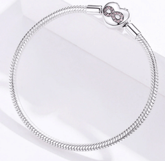 Sterling Silver Heart Infinity Bracelet