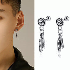 Vintage Feather Dangle Earrings