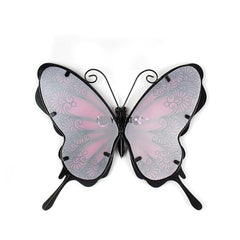 Pink & Blue Vintage Butterfly Metal Wall Art