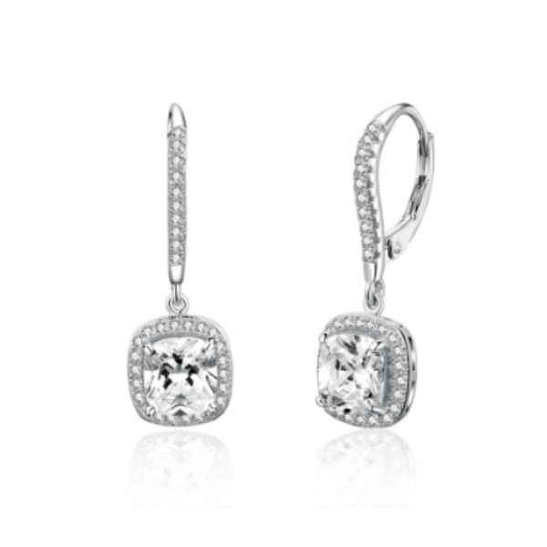 Square Cut Cubic Zirconia Earrings