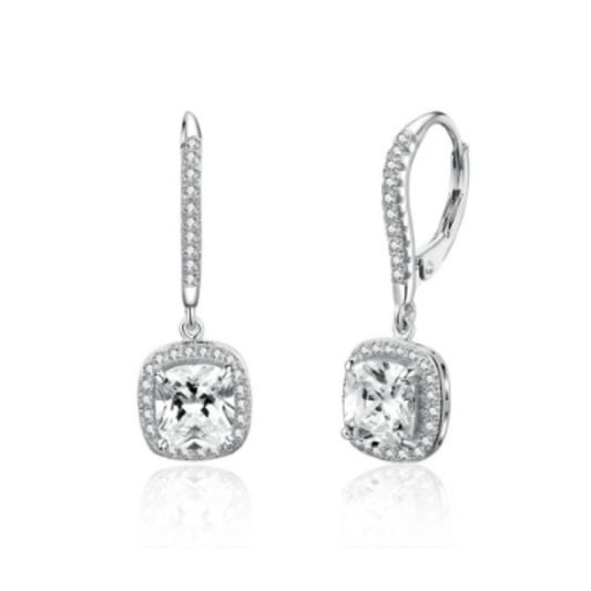Square Cut Cubic Zirconia Earrings