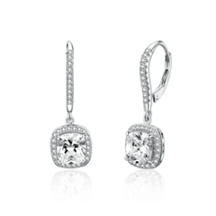 Square Cut Cubic Zirconia Earrings