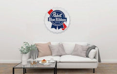 Pabst  Blue Ribbon Beer Cap Metal Tin Sign Poster