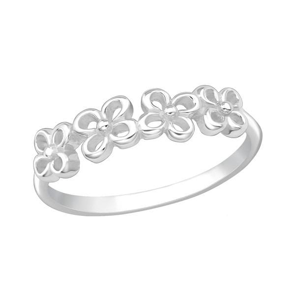 sterling silver flower midi ring