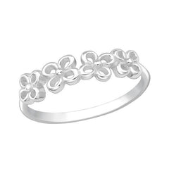 sterling silver flower midi ring