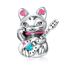 Silver Cat Charm for Bracelet