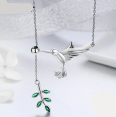 Silver Bird Dangle Necklace