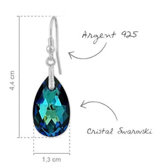 Silver Pearl Blue Earrings