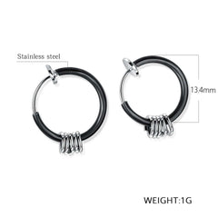 Stainless Steel Hip Hop Hoop Earrings