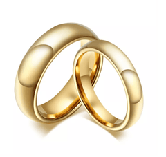 Tungsten Gold Matching Wedding Ring for Couple