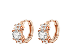 Sparkling Rose Gold Hoop Earrings