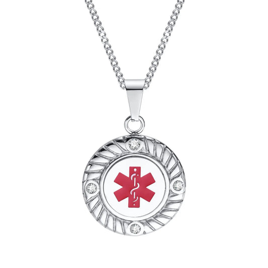 Medical Alert round Necklace