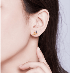 Two-Tone Banana Stud Earrings