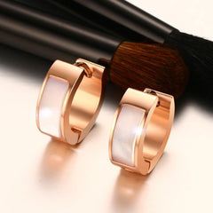 Rose Gold Stainless Steel Shell Earrings