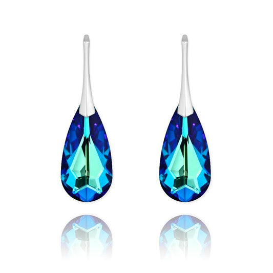Silver Teardrop Earrings  Bermuda Blue