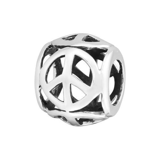 Silver Round Charm Bead