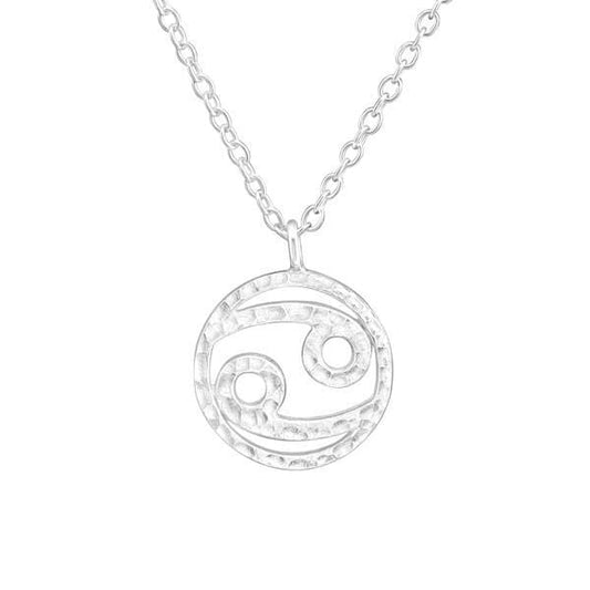 Silver Cancer Zodiac Sign Necklace