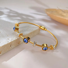 Steel Evil Eye Bangle