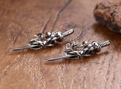 Stainless Steel Mens Sword  Earrings