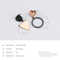 Rose Gold Stainless Steel Women Jewellerys Earrings